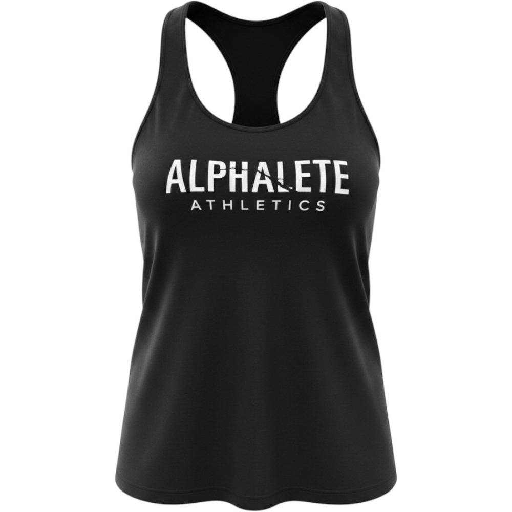 Alphalete Athletics Womens Racerback Tank Top Black Logo Gym Activewear Size M